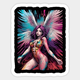 Beautiful comic book style Angel Sticker